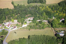 Aerial photograpy of Cave flats at the Loir in Thore-la-Rochette in Centre-Val de Loire, France