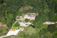 Oblique view of Cave flats at the Loir in Thore-la-Rochette in Centre-Val de Loire, France