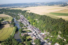 Aerial view of Les Roches-l'Évêque in the state Loir et Cher, France