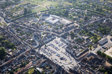 Montoire-sur-le-Loir in the state Loir et Cher, France from a drone