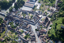 Aerial view of Montoire-sur-le-Loir in the state Loir et Cher, France