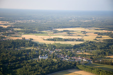 Aerial view of Castle Cheverny - Chateau de Cheverny in Cheverny in Centre-Val de Loire, France