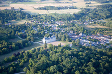 Oblique view of Castle Cheverny - Chateau de Cheverny in Cheverny in Centre-Val de Loire, France