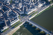 Blois in the state Loir et Cher, France from the drone perspective