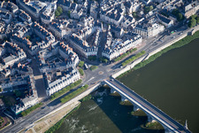 Blois in the state Loir et Cher, France from a drone