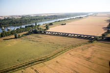 Aerial photograpy of Viaduct near Vineuil/Loire in Vineuil in the state Loir et Cher, France