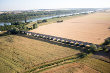 Viaduct near Vineuil/Loire in Vineuil in the state Loir et Cher, France from above