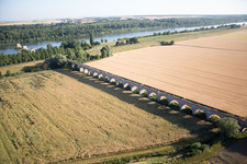 Viaduct near Vineuil/Loire in Vineuil in the state Loir et Cher, France seen from above