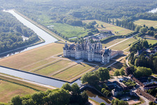 Chambord in the state Loir et Cher, France from above