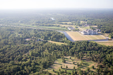 Chambord in the state Loir et Cher, France from the plane