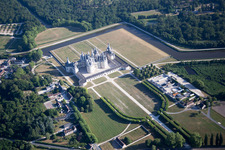Chambord in the state Loir et Cher, France from above