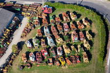Collection of combine harvesters in Talcy in the state Loir et Cher, France