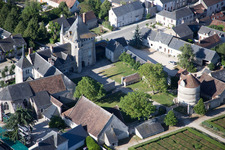 Oblique view of Building complex in the park of the castle Chateau Talcy in Talcy in Centre-Val de Loire, France
