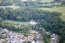 Aerial photograpy of Pocé-sur-Cisse in the state Indre et Loire, France