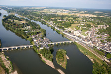 Aerial photograpy of District Nord-Nord Est in Amboise in the state Indre et Loire, France