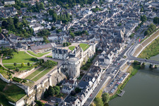 Amboise in the state Indre et Loire, France from the drone perspective