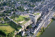 Amboise in the state Indre et Loire, France from a drone
