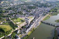 Aerial view of Amboise in the state Indre et Loire, France