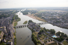 Bird's eye view of Amboise in the state Indre et Loire, France