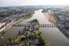 Amboise in the state Indre et Loire, France from the drone perspective