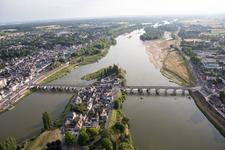 Amboise in the state Indre et Loire, France from a drone