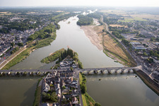 Amboise in the state Indre et Loire, France seen from a drone