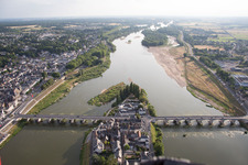 Aerial view of Amboise in the state Indre et Loire, France
