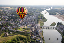 Drone recording of Amboise in the state Indre et Loire, France