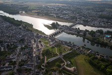 Amboise in the state Indre et Loire, France from the plane