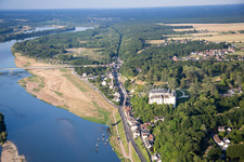 Chaumont-sur-Loire in the state Loir et Cher, France seen from above