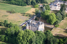 Aerial view of Castle of Combreux in Combreux in the state Loiret, France