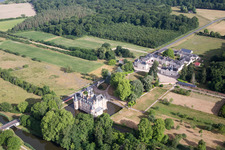 Oblique view of Castle of Combreux in Combreux in the state Loiret, France
