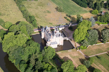 Castle of Combreux in Combreux in the state Loiret, France from above