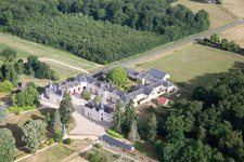 Castle of Combreux in Combreux in the state Loiret, France out of the air