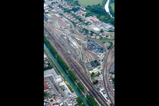 Railway depot and repair shop for maintenance and repair of trains in Migennes in Bourgogne Franche-Comte, France