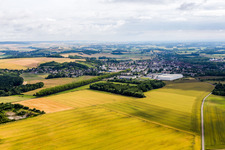 Village - view on the edge of agricultural fields and farmland in Saint-Florentin in Bourgogne Franche-Comte, France