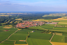 Village view from the southwest in Steinweiler in the state Rhineland-Palatinate, Germany
