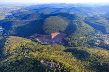 Madenburg above the PfalzGranit quarry in Waldhambach in the state Rhineland-Palatinate, Germany
