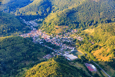 Village overview in the Dernbachtal from the southwest in Ramberg in the state Rhineland-Palatinate, Germany