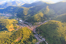 Village overview in the Dernbachtal from the north in Ramberg in the state Rhineland-Palatinate, Germany