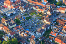 Paul-Gillet-Platz with MVZ Südpfalz and Sparkasse Südpfalz in Edenkoben in the state Rhineland-Palatinate, Germany
