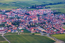 Town View of the streets and houses of the residential areas in Maikammer in the state Rhineland-Palatinate, Germany
