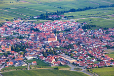 Aerial view of From the north in Maikammer in the state Rhineland-Palatinate, Germany