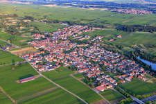 View of the town from the northwest in Kirrweiler in the state Rhineland-Palatinate, Germany