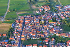 Village center from the west in Kirrweiler in the state Rhineland-Palatinate, Germany