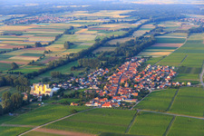 Village overview from the west in Freimersheim in the state Rhineland-Palatinate, Germany