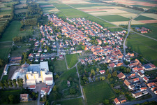 Aerial view of Flvor mill of Cornexo GmbH in Freimersheim (Pfalz) in the state Rhineland-Palatinate, Germany