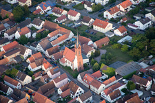 Aerial view of District Niederhochstadt in Hochstadt in the state Rhineland-Palatinate, Germany