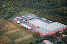 Aerial view of Building of the construction market of Hornbach Zentrale in the district Industriegebiet Bornheim in Bornheim in the state Rhineland-Palatinate