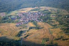 Aerial photograpy of Village view in the district Buechelberg in Woerth am Rhein in the state Rhineland-Palatinate